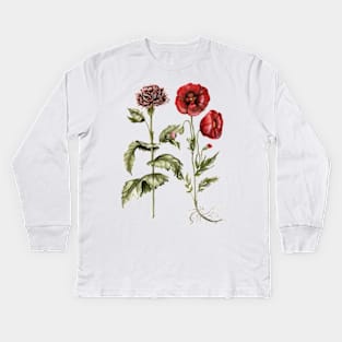 Carnation and Poppies Kids Long Sleeve T-Shirt